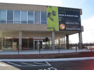 signage on building exterior