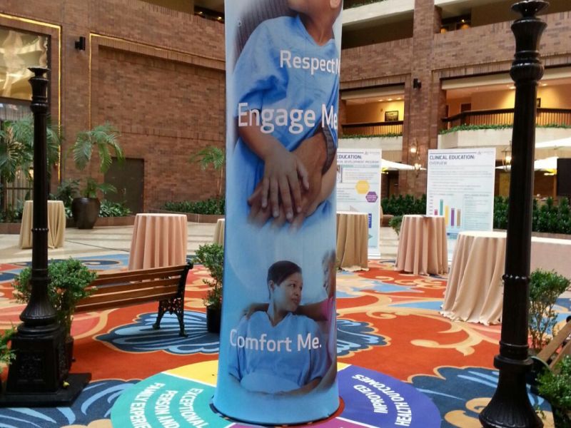 floor graphic with pole wrap floor graphic with pole wrap