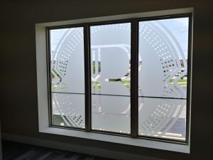 commercial see-through window graphic