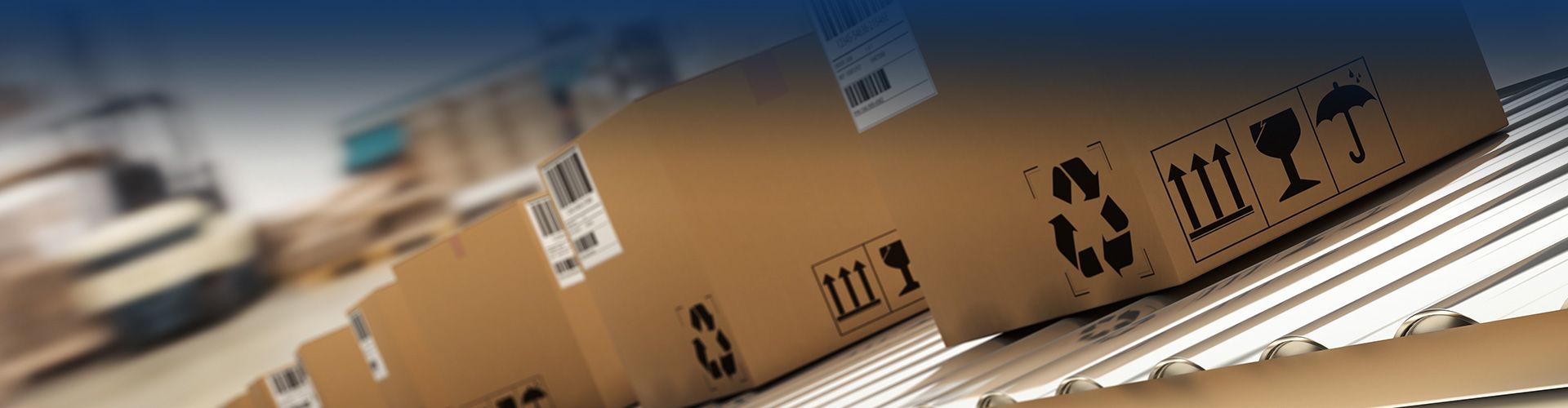 packages being organized in fulfillment center