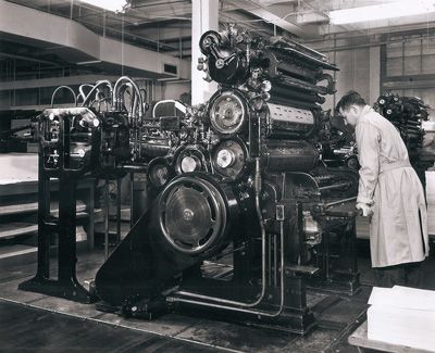 historical photo of printing press